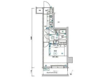 LEXE AZEST横濱関内(1K/4階)の間取り写真