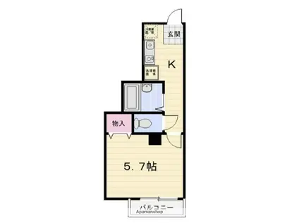 スカイビル天神橋(1K/3階)の間取り写真