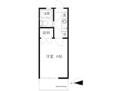 天神ドミール21(1K/1階)の間取り写真