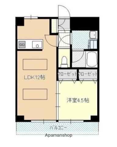ルネス東海岸(1LDK/1階)の間取り写真