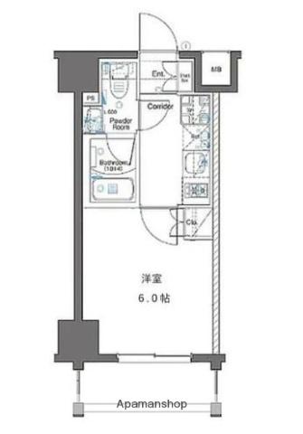 シーフォルム横濱大通公園(1K/1階)の間取り写真