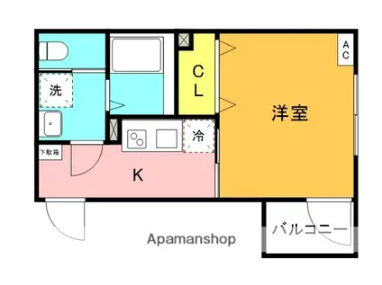 BAYROOM VILLAGE鴨居 C棟(1K/2階)の間取り写真