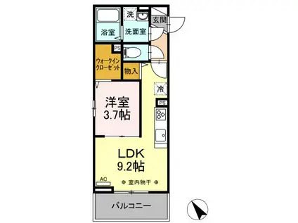 グリーンフォレストT(1LDK/2階)の間取り写真