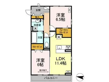 モントシャイン(2LDK/3階)の間取り写真