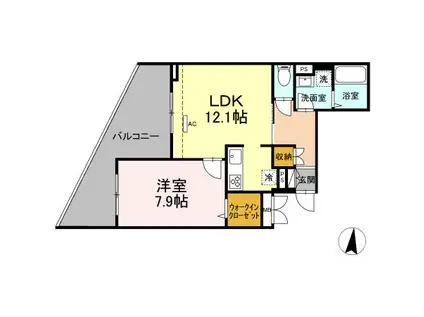 GRAND SOLEIL(1LDK/1階)の間取り写真