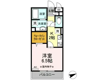 PRENDRE(1K/2階)の間取り写真