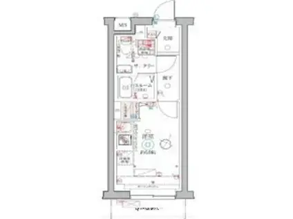 クレヴィスタ阪東橋(ワンルーム/10階)の間取り写真