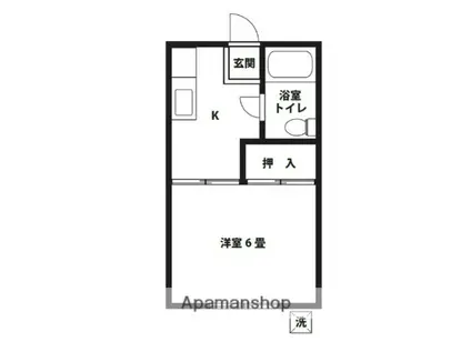 フェリスタ上矢部(1K/1階)の間取り写真