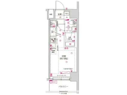 クラリッサ横浜シエル(ワンルーム/5階)の間取り写真