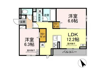セントラーレ(2LDK/3階)の間取り写真
