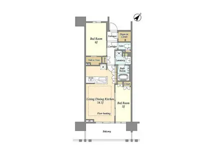 横須賀中央レジデンス(2LDK/10階)の間取り写真