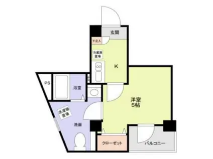 ブルーライトヨコハマ(1K/4階)の間取り写真