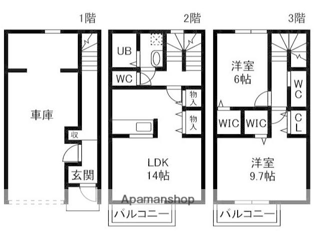 湘南プレミアムガレージ(2LDK)の間取り写真