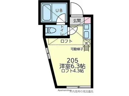 ユナイト南太田マリノ・レジーナ(ワンルーム/2階)の間取り写真