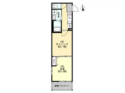 FELICE江ノ島(2K/1階)の間取り写真