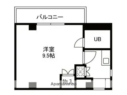 Uビル(ワンルーム/3階)の間取り写真