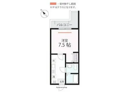 ハーミットクラブハウスメニャン(1K/2階)の間取り写真