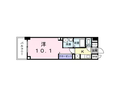 グリーンフィールドH(1K/1階)の間取り写真