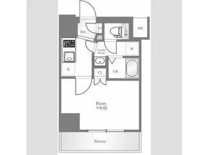 ラフィスタ横浜阪東橋Ⅰ(1K/11階)の間取り写真