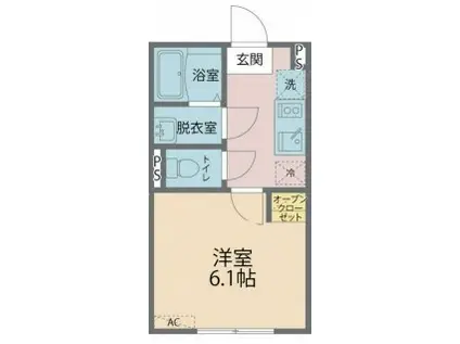 カインドネス町田Ⅱ(1K/3階)の間取り写真