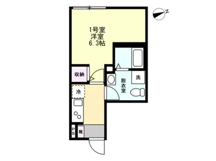 ベイルームリニア橋本(1K/1階)の間取り写真