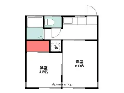 ジュノル横須賀(2K/1階)の間取り写真