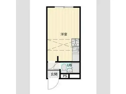 ベルピア馬堀海岸(1K/1階)の間取り写真