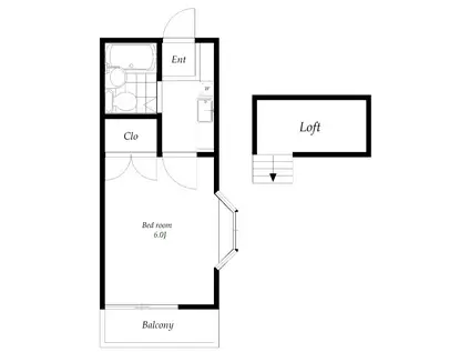 スプリングハウス(1K/2階)の間取り写真