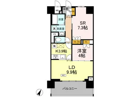 リーラ横浜川和町(1LDK/3階)の間取り写真