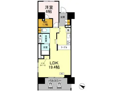 リーラ横浜川和町(1LDK/7階)の間取り写真