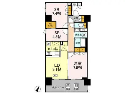 リーラ横浜川和町(1LDK/3階)の間取り写真