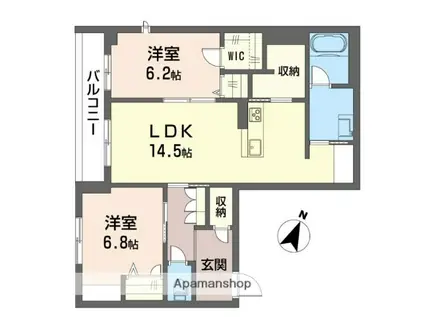 マンスフィールド ヤマコ(2LDK/2階)の間取り写真