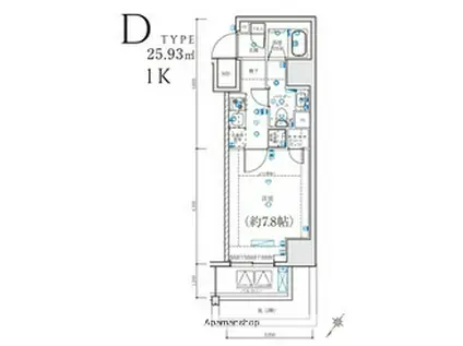 LEXE 横濱関内(1K/11階)の間取り写真