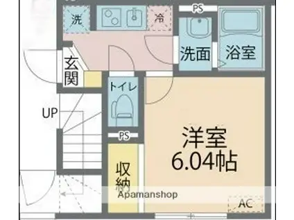 カインドネス厚木旭町Ⅱ(1K/3階)の間取り写真