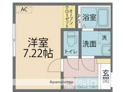 カインドネス厚木旭町Ⅱ(1K/3階)の間取り写真