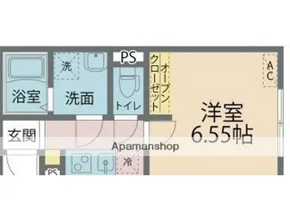 カインドネス厚木旭町Ⅱ(1K/1階)の間取り写真