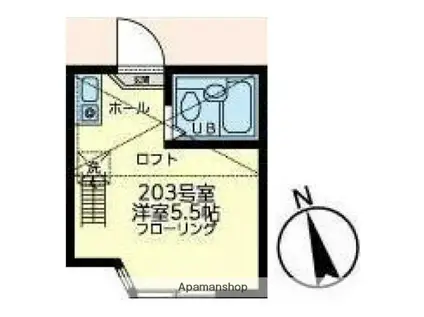 ユナイト南太田ケリースレーター(ワンルーム/2階)の間取り写真