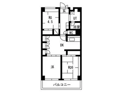 テレパレス横須賀(3DK/7階)の間取り写真