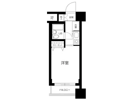 ライオンズマンション関内第6(1K/6階)の間取り写真