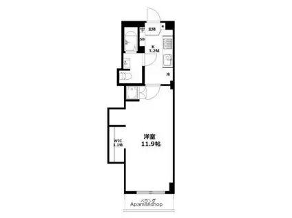 ホワイトビル(1K/4階)の間取り写真