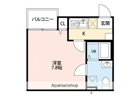 羽沢ヒルズ(1K/3階)の間取り写真