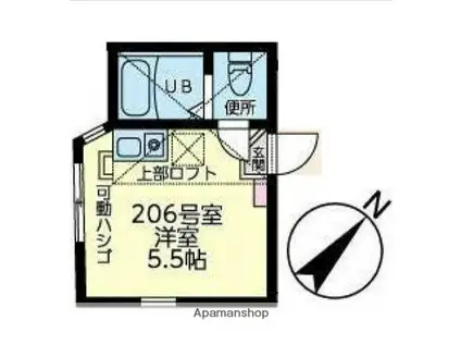 ユナイト黄金町ロザンナの杜(ワンルーム/2階)の間取り写真