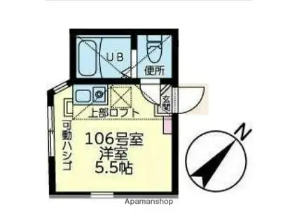 ユナイト黄金町ロザンナの杜(ワンルーム/1階)の間取り写真