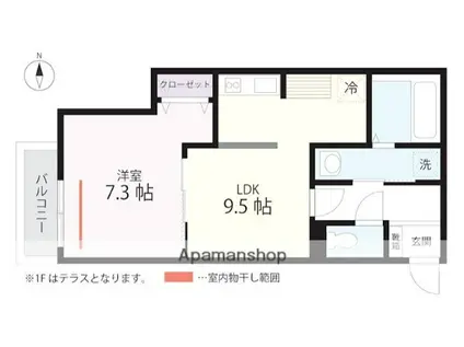 QUIET CRAB HOUSE MIX鎌倉(1LDK/2階)の間取り写真