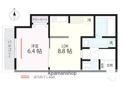 QUIET CRAB HOUSE MIX鎌倉(1LDK/3階)の間取り写真