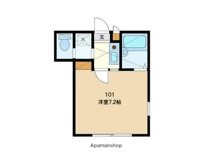 ロジュマン鹿沼台(1K/1階)の間取り写真