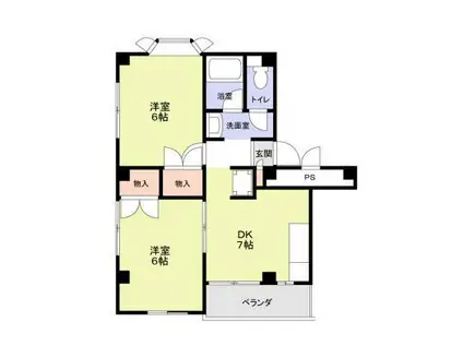 シェモア87(2DK/1階)の間取り写真