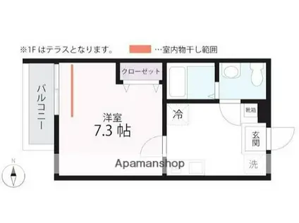 QUIET CRAB HOUSE 鎌倉サーフ(1LDK/3階)の間取り写真