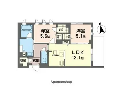 フェール シュヴァル(2LDK/1階)の間取り写真