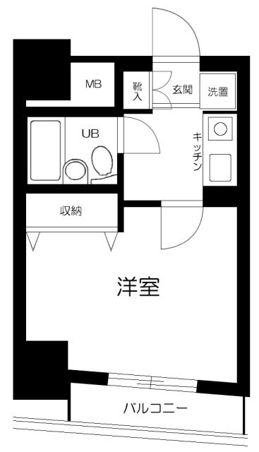 メインステージ蒲田Ⅱ(1K/7階)の間取り写真
